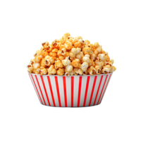 Popcorn in bucket isolated on transparent background. png