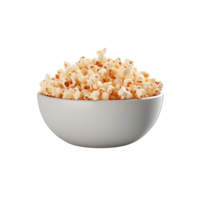 Popcorn in bowl isolated on transparent background. png