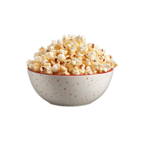 popcorn i skål isolerat på transparent bakgrund. ai genererad png