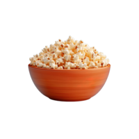 Popcorn in bowl isolated on transparent background. png