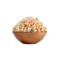 Popcorn im Schüssel isoliert auf transparent Hintergrund. ai generiert png