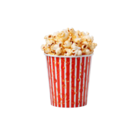 Popcorn in bucket isolated on transparent background. png