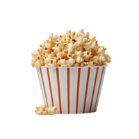 Popcorn in bucket isolated on transparent background. png