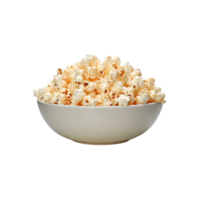 popcorn i skål isolerat på transparent bakgrund. ai genererad png