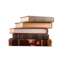 A pile of old books on a transparent background with copy space. png