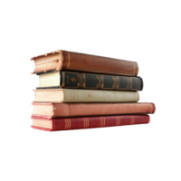 A pile of old books on a transparent background with copy space. png