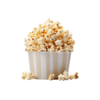 Popcorn nel secchio isolato su trasparente sfondo. ai generato png