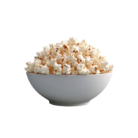 popcorn i skål isolerat på transparent bakgrund. ai genererad png