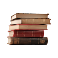 A pile of old books on a transparent background with copy space. png