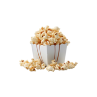 Popcorn in paper box isolated on transparent background. png