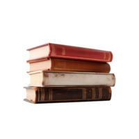 A pile of old books on a transparent background with copy space. png