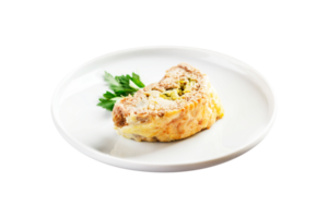 lecker Essen auf Weiß Teller mit transparent Hintergrund png