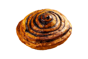 Bun filled with cocoa isolated on transparent background png