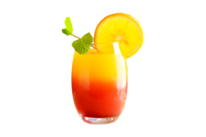 färsk cocktail glas med citron- skiva på transparent bakgrund png