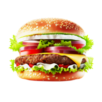 sabroso hamburguesa aislado en transparente antecedentes png