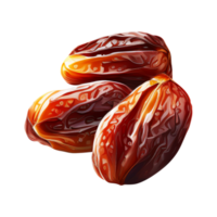 Fresh dates fruit isolated on transparent background png