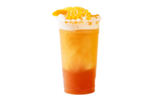 Fresco jugo con rojo caviar y Fruta rebanadas en transparente antecedentes png