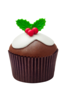 Christmas cupcake isolated on transparent background png