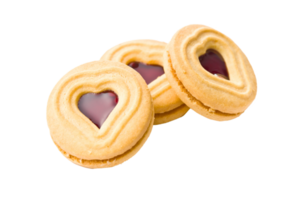 corazón jalea galletas aislado en transparente antecedentes png