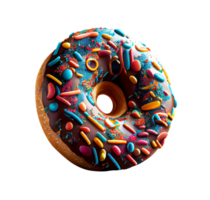 Tasty donut with sprinkles isolated on transparent background png