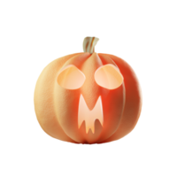 Spooky halloween pumpkin isolated on transparent background png