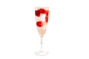 Fresh raspberry cocktail drink glass on transparent background png