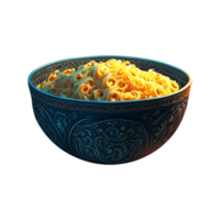 Tasty noodles bowl isolated on transparent background png