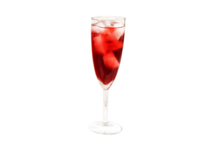 Fresh strawberry cocktail drink glass on transparent background png