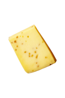 Fresh yellow cheese piece isolated on transparent background png