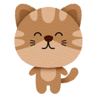 marrón atigrado gato personaje png