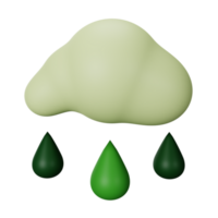 3d icon rainy isolated on transparent background png