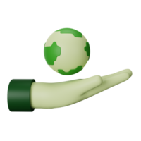 3d icoon opslaan de planeet geïsoleerd Aan transparant achtergrond png