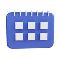 3d icon calendar isolated on transparent background png