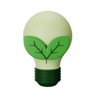 3d icon bulb isolated on transparent background png