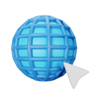 3d icono web navegador aislado en transparente antecedentes png