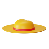 3d icon pamela hat isolated on transparent background png