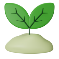 3d icon sprout isolated on transparent background png