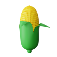 3d icon corn isolated on transparent background png