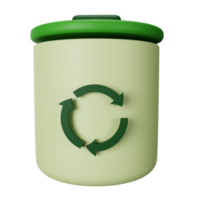 3d icône recycler poubelle isolé sur transparent Contexte png