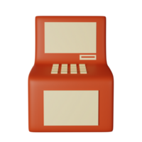 3d icon atm isolated on transparent background png