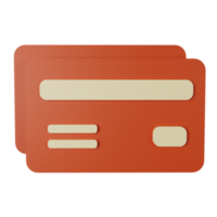 3d icon credit card isolated on transparent background png