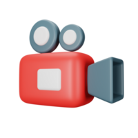 3d icon video camera isolated on transparent background png