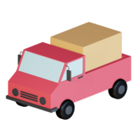 3d icon delivery truck isolated on transparent background png