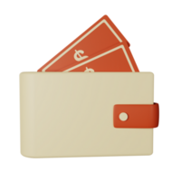 3d icon wallet isolated on transparent background png
