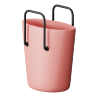 3d icon bag isolated on transparent background png