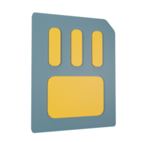 3d icon memory card isolated on transparent background png