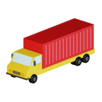 3d icon cargo truck isolated on transparent background png