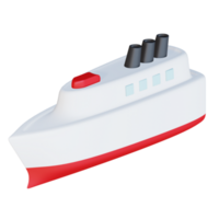 3d icon ship isolated on transparent background png