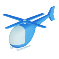 3d icon helicopter isolated on transparent background png