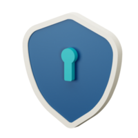 3d icon security system isolated on transparent background png